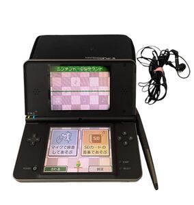 任天堂 Nintendo DSi LL ダークブラウン タッチペン 保管ケース 専用イヤホン付 通電済