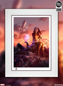  マーベル・コミック 　X-Men Rogue & Gambit Art Print by Sideshow Collectibles　(White Frame)