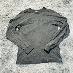 NS00188 ARMANI COLLEZIONI アルマーニ コレツォーニ ロングTシャツ グレー 胸アップリケ【M】