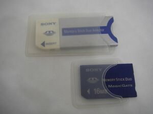 1656 Sony Memory Stick Duo Adaptor MSAC-M2＋メモリーカード 16MB 中古 MAGICGATE