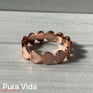 【入手困難 未使用タグ付き】pura vida Enamel Heart Band Ring エナメル ハート バンド リング ピンク American Handmade Sweet1623