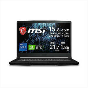 未開封 MSI ゲーミングノート15.6型FHD 144Hz /Core i7-11800H / RTX3050 / RAM 16GB /SSD 512GB / Windows11/GF63-11UC-062JP