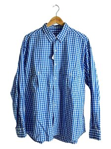 Porter Classic◆ROLL UP SHIRT/長袖シャツ/L/コットン/ブルー/ギンガムCK