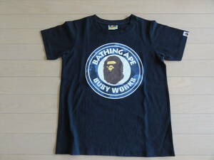 美品 A BATHING APE BUSY WORKSサークルロゴ 半袖Tシャツ Sサイズ