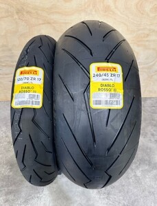 新品 PIRELLI DIABLO ROSSO3 2024年製 120/70ZR17 2023年製 240/45ZR17 ピレリ ディアブロ ロッソ3 前後セット 送料込 58,000円 (210330)