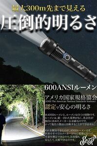 LED懐中電灯（2本セット）超強力 頑丈 充電式 電池式（ホルダー付き）アルミボディ 段階切換 フラッシュ 災害 防災 緊急 停電【Amazon】9