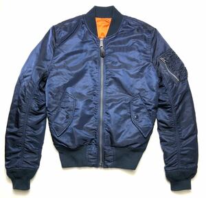 ALPHA INDUSTRIES アルファ MA-1フライトジャケット 紺 XSMALL 定番 