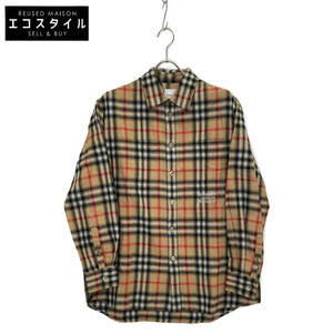 1円 国内正規 BURBERRY バーバリー 8036773 ヴィンテージチェック 長袖シャツ トップス M ベージュ メンズ