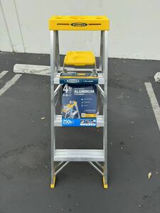 WERNER STEP LADDER 4ft ワーナー 脚立 120cm サポート台付 アルミ 黄色 耐荷重113kg(250lb)