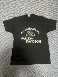 80sヴィンテージ ハーレーTシャツ 両面 ブラック Harley-Davidson ウルフズヘッド テンダーロイン