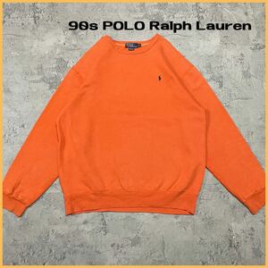 90s POLO Ralph Lauren ラルフローレン スウェット トレーナー USA企画 ビッグシルエット 刺繍ロゴ ヴィンテージ vintage XL 玉FL2715