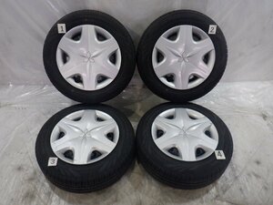 ☆23年製 バリ山☆コルト☆ 4H 100 5.5JJ 14インチ 三菱純正 鉄 スチールホイール タイヤ 175/65R14 AUTOBACS 4本 ホイールキャップ付