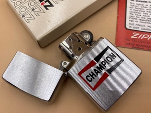 ジッポー Zippo ライター 未使用デッドストック 1978年 企業もの CHAMPION オリジナルボックス 箱 インストラクション