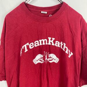 US古着 ギルダン ゆるダボ XL TeamKathy レッド Lサイズ