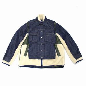 Sacai × A.P.C. 20AW FAUX SHEARING PUFFER JACKET デニムジャケット 3 インディゴ