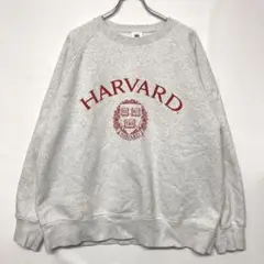 アメカジ カレッジ 古着 GU HARVARD 杢 スウェットプルオーバー