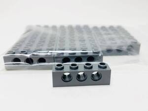 【新品未使用】レゴ　LEGO　テクニック　ブロック　ピン穴　1x4　ダークグレー　25個