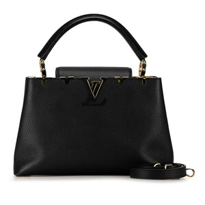 ルイ ヴィトン カプシーヌMM ハンドバッグ ショルダーバッグ 2WAY M54663 ブラック ゴールド レザー レディース LOUIS VUITTON 【中古】