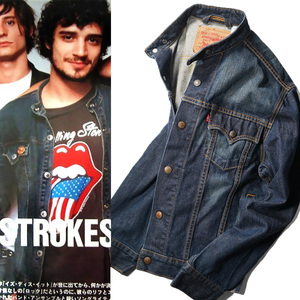 希少!! STROKES ストロークス ファブ着同型【 LEVIS リーバイス 】 メキシコ製/EASY RIDER/ライダース型 Gジャン デニムジャケットS