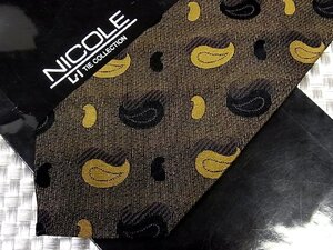 ♪35278C♪良品【刺繍 ペイズリー 柄】ニコル【NICOLE】ネクタイ