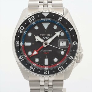 ■ 1円 ～ 正規 中古 美品 参定6.3万■ セイコー SEIKO ■ ファイブスポーツ GMT SSK019JT ■箱保 ブラック レッド 赤 ブルー 青 自動巻き