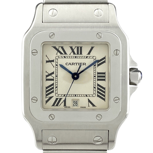 カルティエ CARTIER サントスガルべ LM W20060D6 腕時計 SS クォーツ アイボリー メンズ 【中古】