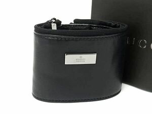 1円 ■美品■ GUCCI グッチ 039 1669 1081 レザー マルチポーチ 小物入れ 小銭入れ コインケース ブレスレット ブラック系 FB7600