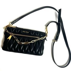 【良品】miumiu マテラッセ レザー チェーン 2way ショルダーバッグ