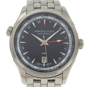 ■ 1円 ～ 中古品 参定19.8万■ ハミルトン HAMILTON ■ ジャズマスター GMT ■ 自動巻き 機械式 メンズ ブラック 黒 H32695131