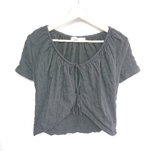 ◇ MOUSSY マウジー 半袖 カットソー サイズF ブラック系 レディース E