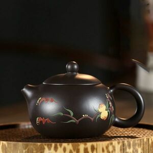 急須 茶壷 帯網 中国茶器 帯網 深蒸し茶用 紫砂茶壷 ティーポット茶和家 紫砂 茶壷 250cc 深蒸し茶用 帯網急須 中国江蘇省技巧産wc314