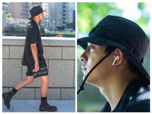 nonnative×Hurley　VAGABOND HAT NYLON TAFFETA　ブラック　サーフハット　バケットハット　サファリハット