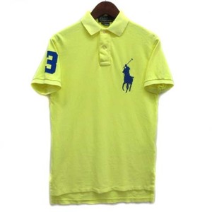 ポロ バイ ラルフローレン Polo by Ralph Lauren ビッグポニー 鹿の子 ポロシャツ 半袖 カスタムフィット ネオンイエロー ? XS メンズ