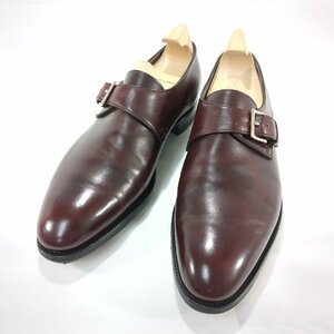 John Lobb ジョン・ロブ REDMIRE レドマイヤー シングルモンク ダークブラウン ボルドー 7000ラスト 靴 8 1/2 5E シューズ 裏貼り有り