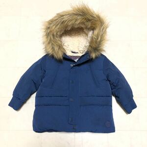 【人気】ZARA BabyBoy ザラ 裏ボアダウンジャケット キッズ 子供用 9-12ヶ月 80cm 冬アウター 古着 OF229