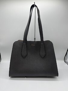 ●美品 FURLA ハンドバック トートバック レザー グレー系 レディース