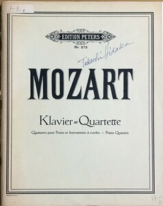 モーツァルト ピアノ四重奏曲 第1番 ト短調 KV 478、第2番 変ホ長調 KV 493) 輸入楽譜 Mozart Klavier=Quartette 洋書