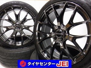 20インチ レイズ ホムラ 245/40R20 8.5J+38 114.3 アル/ヴェル 中古タイヤホイール【4本セット】送料無料(AMA20-0769）