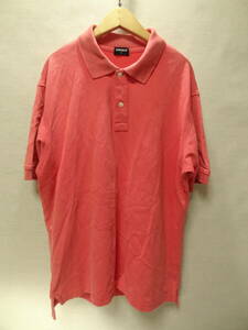 全国送料無料 OLD ユニクロ UNIQLO メンズ くすみピンク色 鹿の子素材 半袖 ポロシャツ Lサイズ