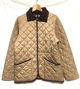 ★英国製 美品　LAVENHAM × EEL Products 別注　ラベンハム × イール　MILDEN ダイヤモンドキルティングジャケット ベージュ 36 S