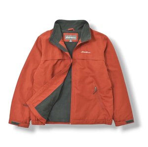 ★オーバーサイズ ビッグシルエット エディーバウアー Eddie Bauer 裏フリース フルジップ アウトドア ジャケット XL レッド ブラウン ★