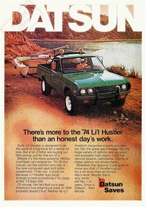 ポスター★「1974 日産・ダットサントラック 620」ダットラ 北米版広告ポスター★Datsun Lil Hustler