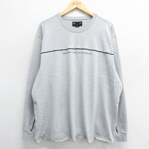 XL/古着 エディーバウアー 長袖 ビンテージ Tシャツ メンズ 00s ビッグロゴ 大きいサイズ コットン クルーネック グレー 霜