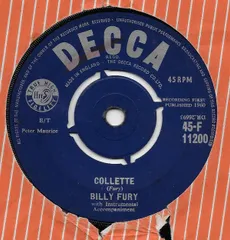 英7" Billy Fury Collette 45F11200 Decca /00080