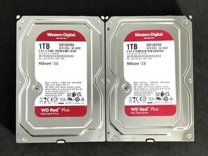 【送料無料】2個セット★ 1TB ★ WD10EFRX / WD Red【使用時間：6049ｈ＆7619ｈ】2023年製 WesternDigital RED AVコマンド対応[管理■SHKK]