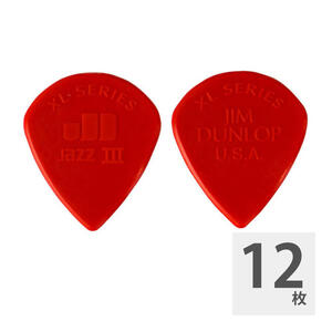 ギターピック 12枚 セット ジムダンロップ JAZZ III XL/RED JIM DUNLOP ジムダン