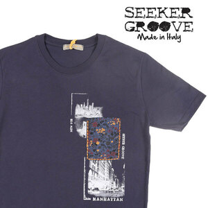 SEEKER GROOVE（シーカーグルーブ） Uネック半袖Tシャツ 3383 ネイビー XL 22971 【S22974】