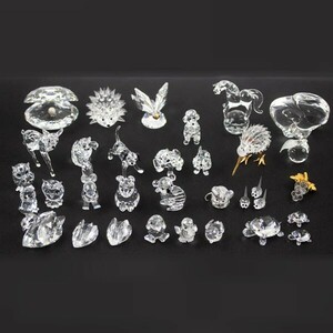 SWAROVSKI スワロフスキー ミニチュア 動物 置物 オブジェ インテリア 白鳥/フクロウ/犬/カメ/真珠 他 クリスタルガラス まとめて #18766