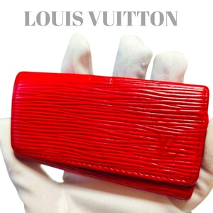 １円〜【美品】 LOUIS VUITTON ルイヴィトン エピ キーケース ミュルティクレ4 カスティリアンレッド 赤 希少 レア