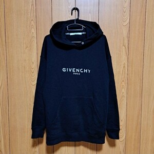 【本物】GIVENCHY　パーカー　ブラック　スウェットパーカー　ジバンシィ　正規品　ロゴ　綿　メンズ　日本サイズM相当